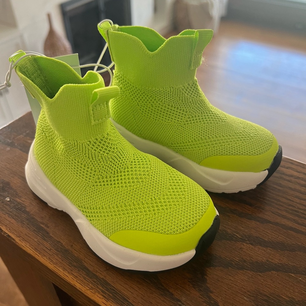 Kids Lime Green Knit Sneakers